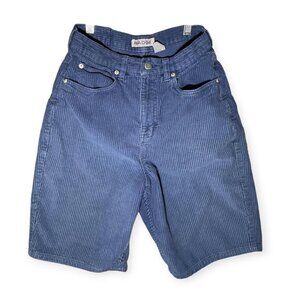 VTG Badge 90s Corduroy Shorts Women’s 16R Blue Relaxed Fit High Waist Baggy Surf